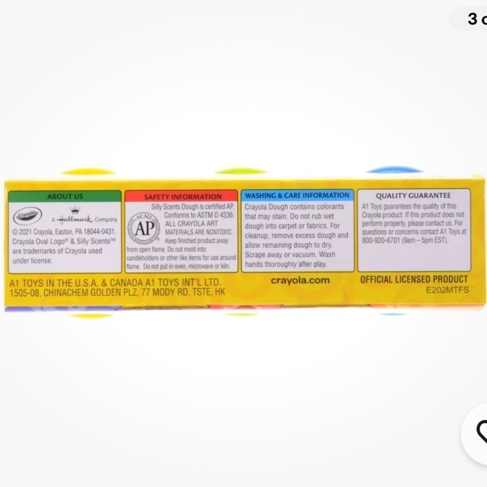 NEW Crayola Silly Scents Dough 3-Pack Age 2+ Blue/Green/Yellow - Picture 5 of 6